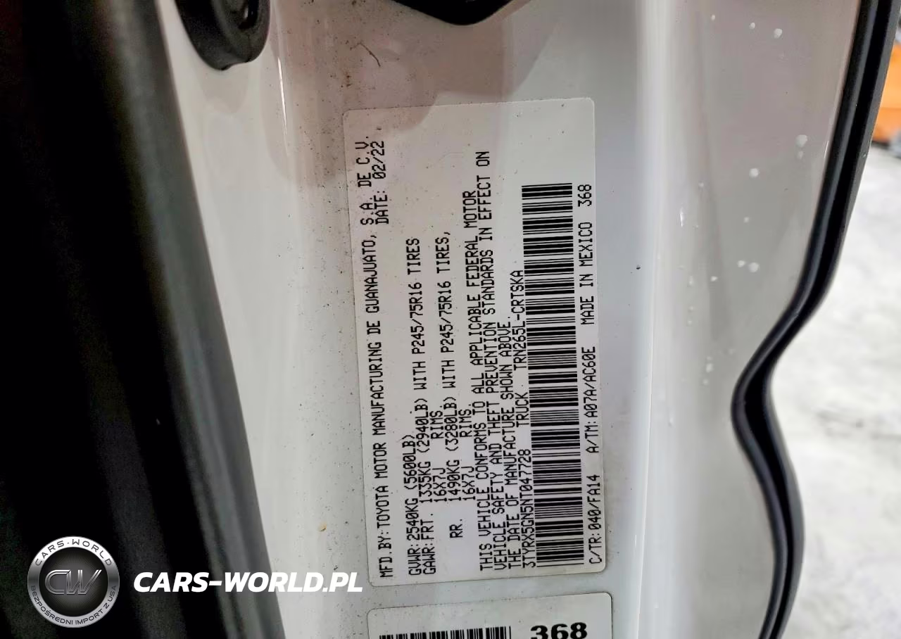 2022 Toyota Tacoma Sr VIN:3TYRX5GN5NT047728 - 13