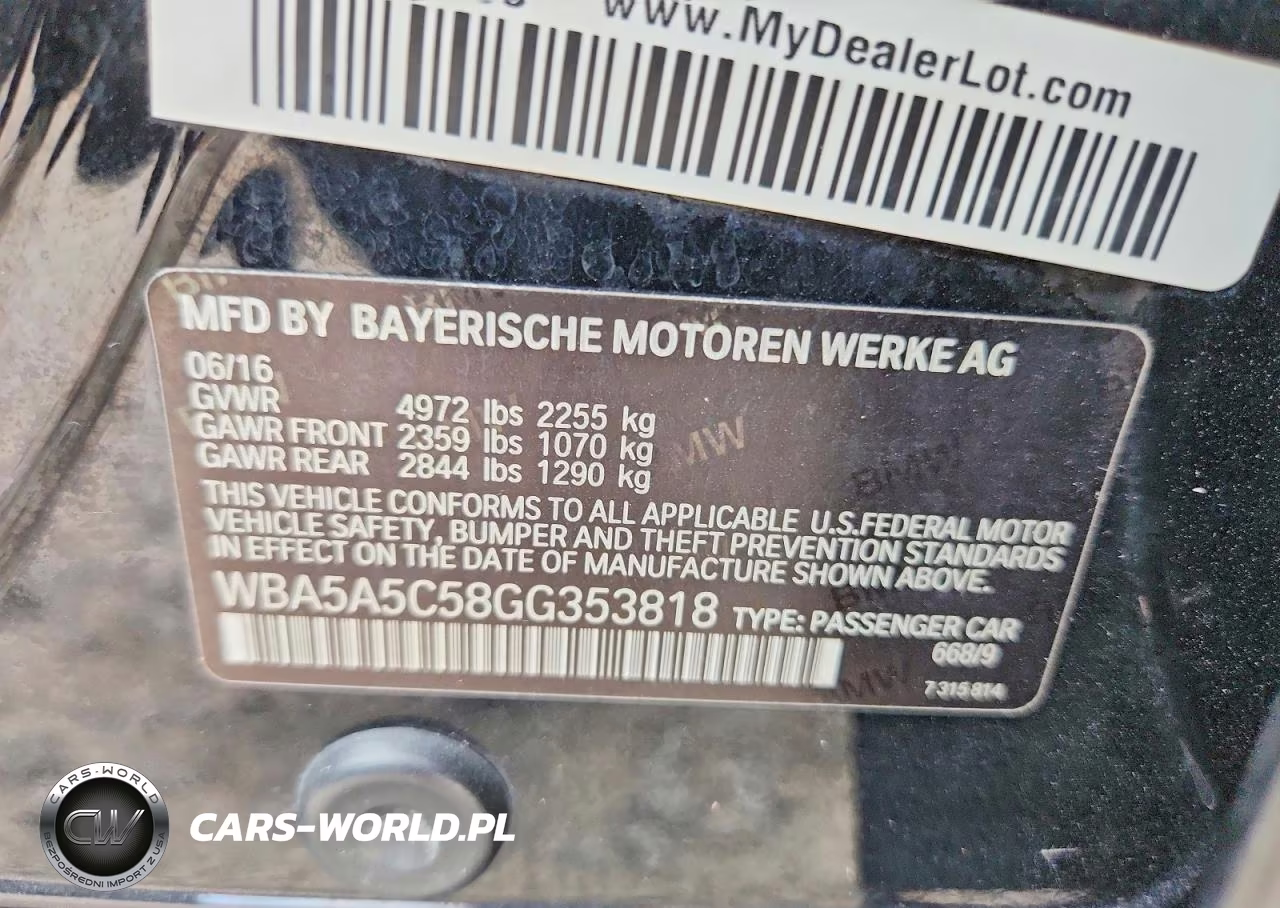 2016 BMW 528 I VIN:WBA5A5C58GG353818 - 12