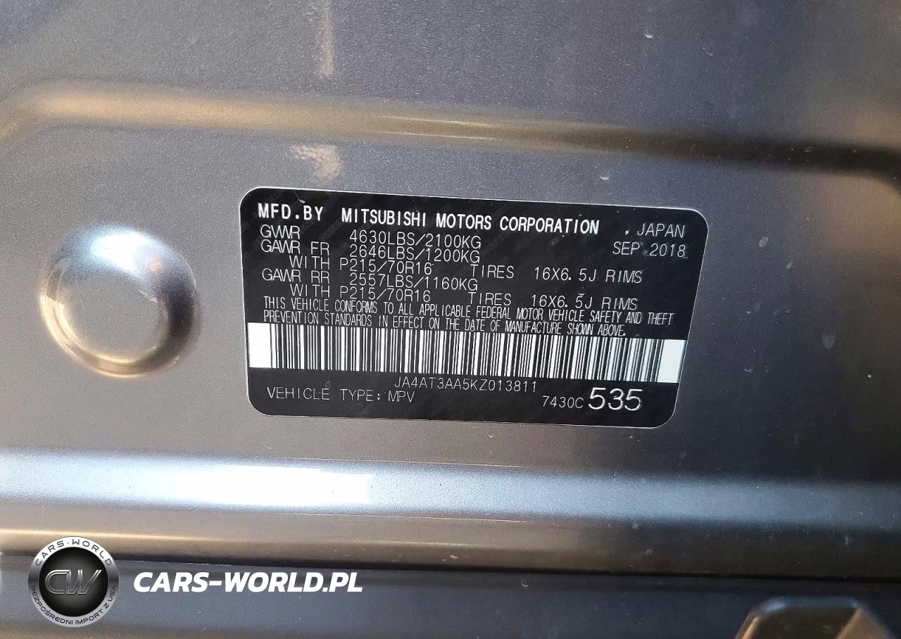 2019 Mitsubishi Eclipse Cross Es VIN:JA4AT3AA5KZ013811 - 13