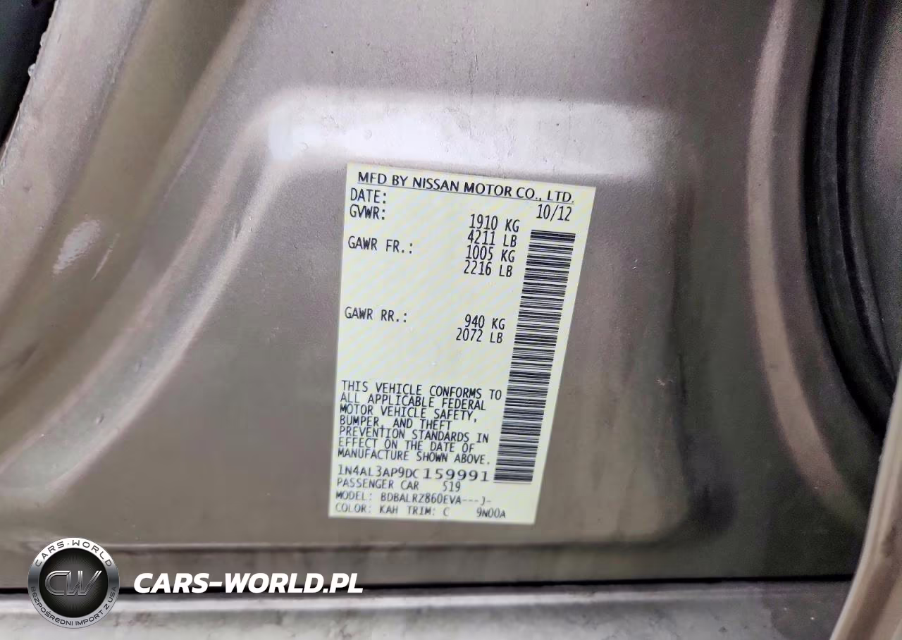 2013 Nissan Altima 2.5 VIN:1N4AL3AP9DC159991 - 12