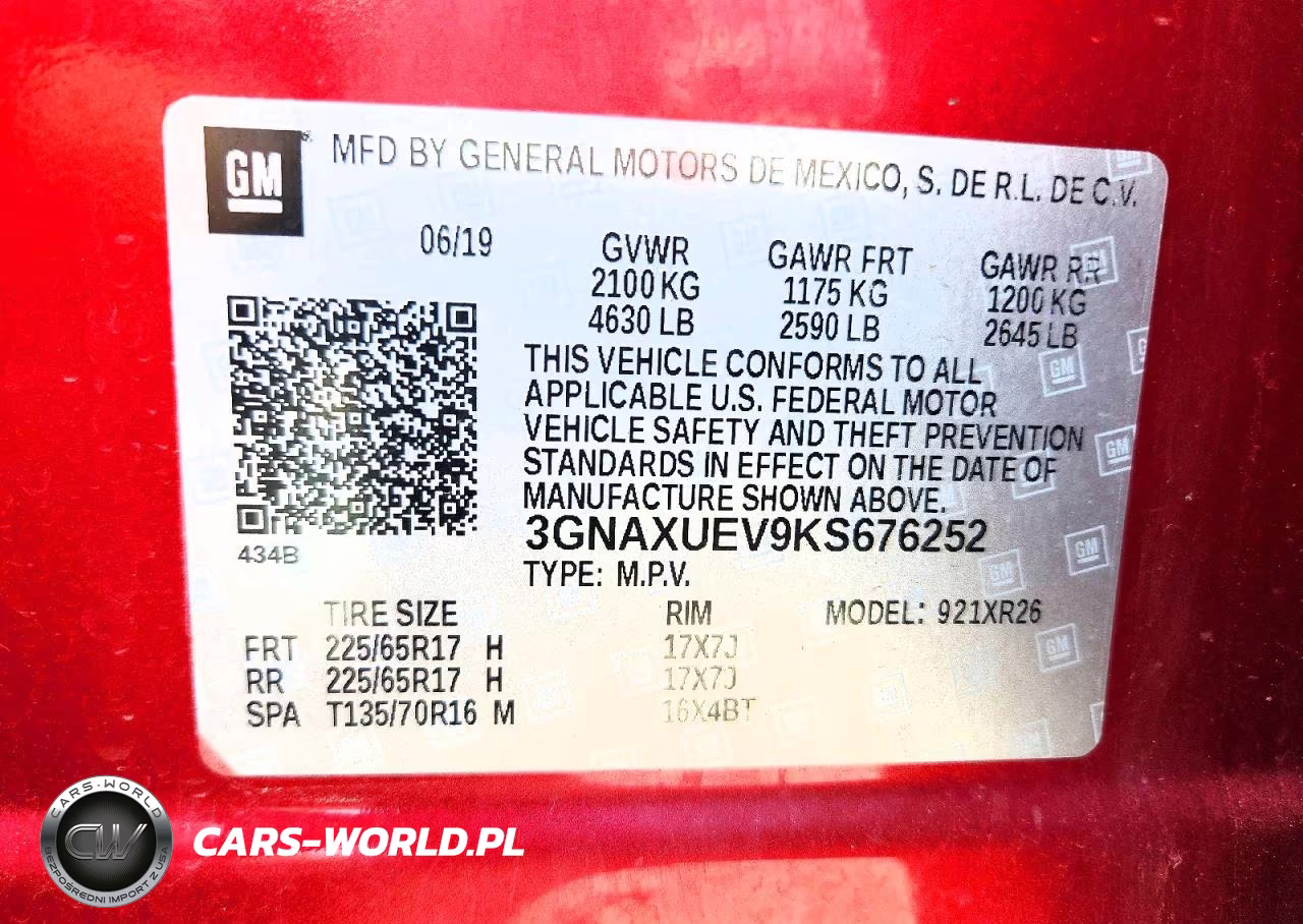 2019 Chevrolet Equinox Lt VIN:3GNAXUEV9KS676252 - 12