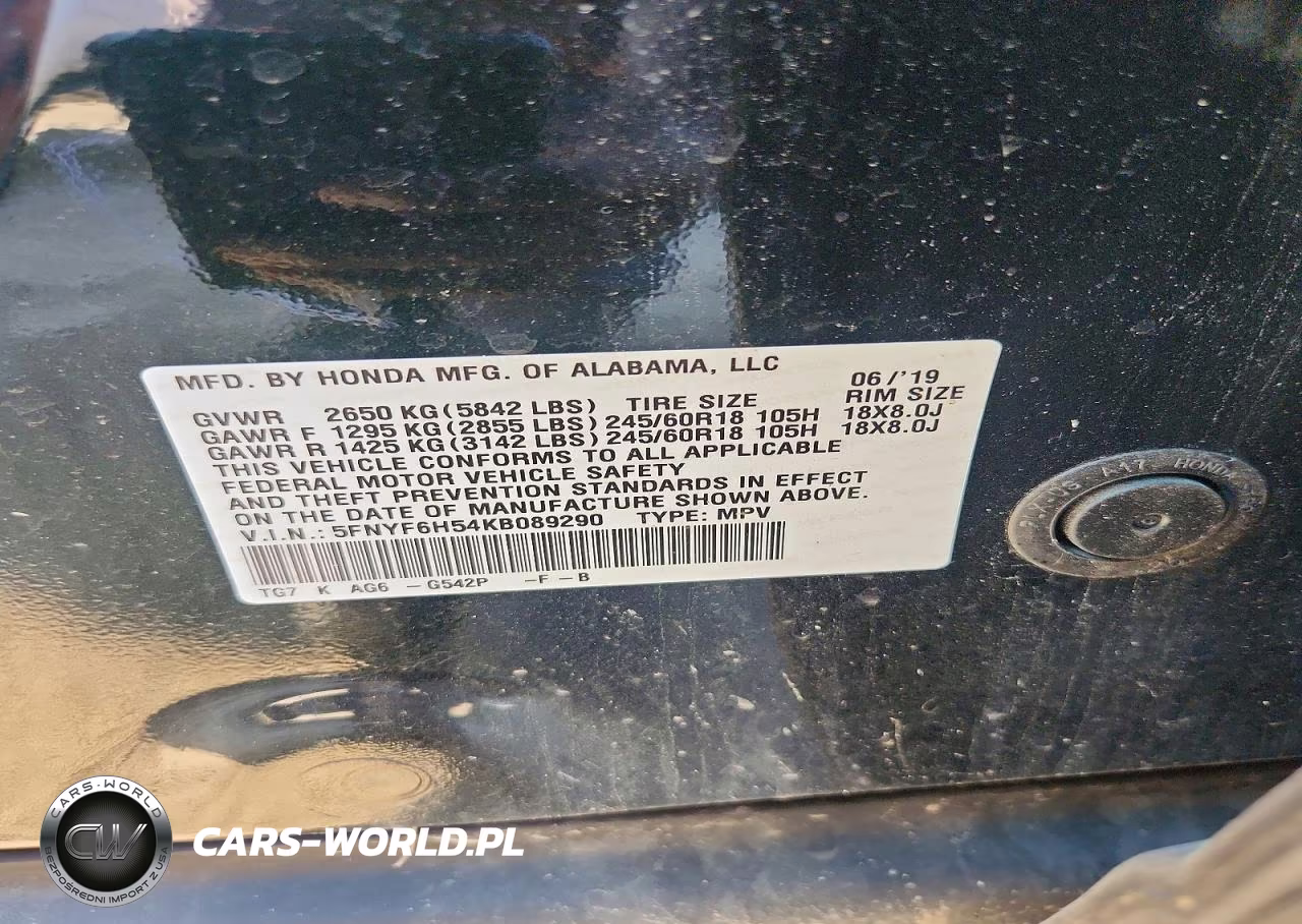 2019 Honda Pilot Exl VIN:5FNYF6H54KB089290 - 13
