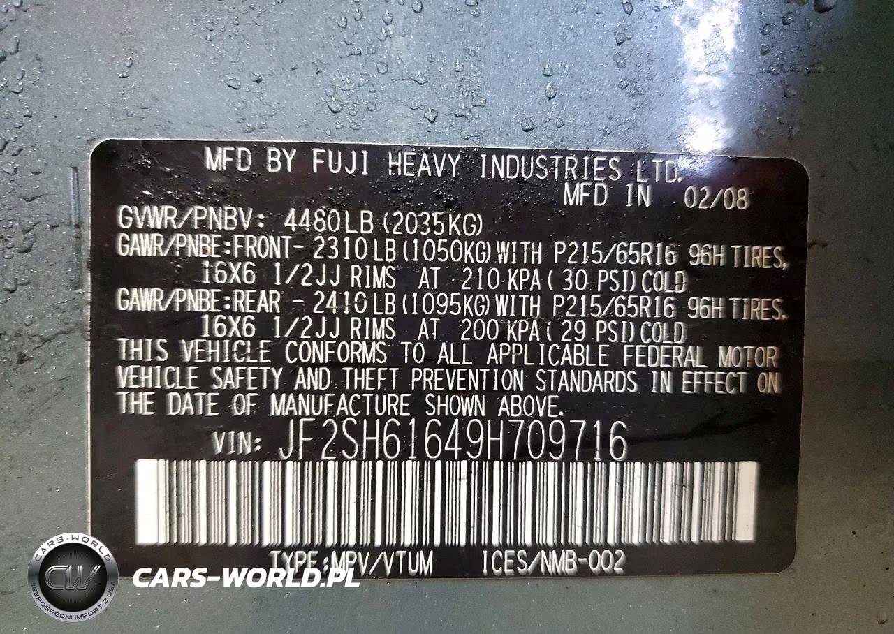 2009 Subaru Forester 2.5X VIN:JF2SH61649H709716 - 14