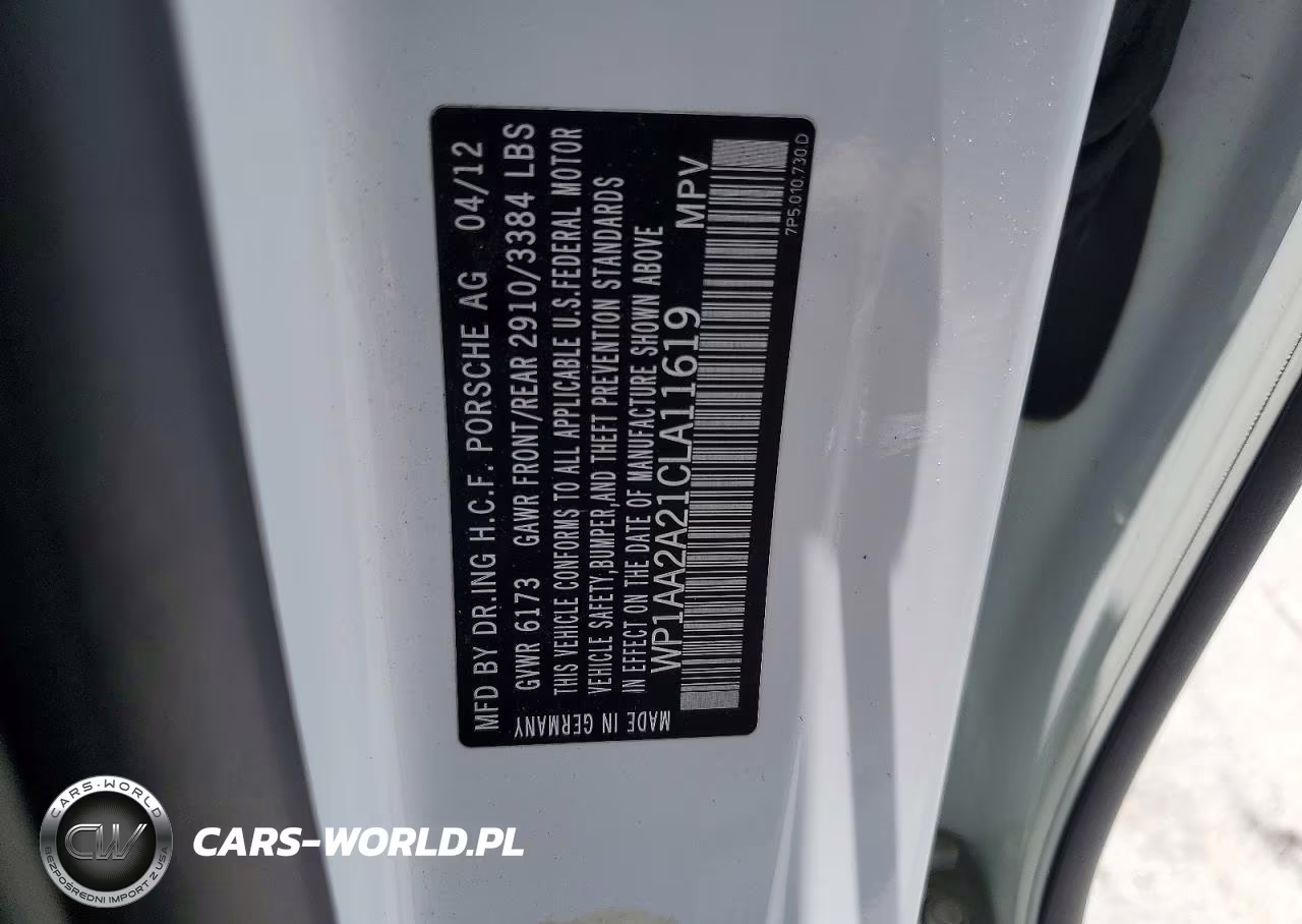 2012 Porsche Cayenne VIN:WP1AA2A21CLA11619 - 13