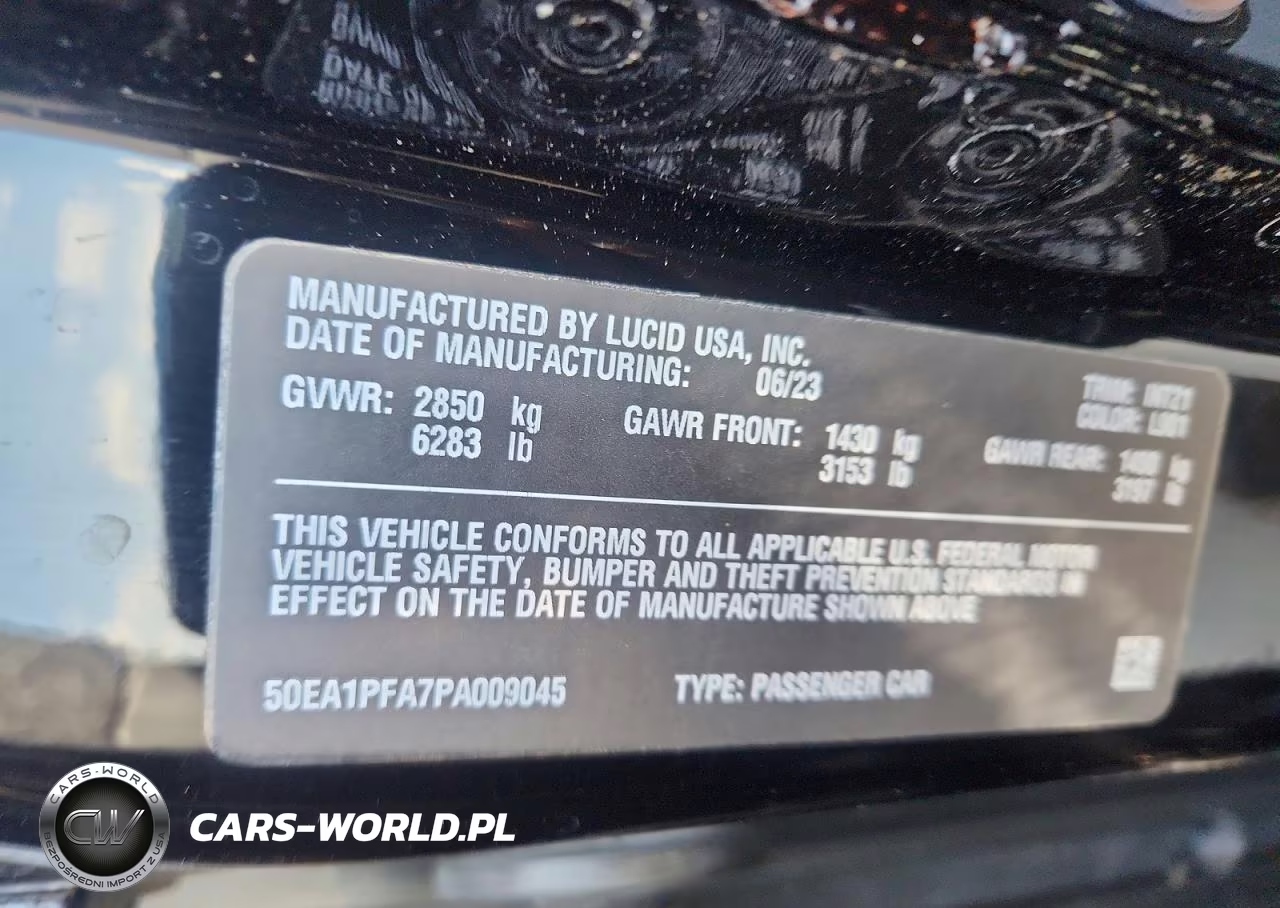 2023 Lucid Motors Air Pure VIN:50EA1PFA7PA009045 - 12