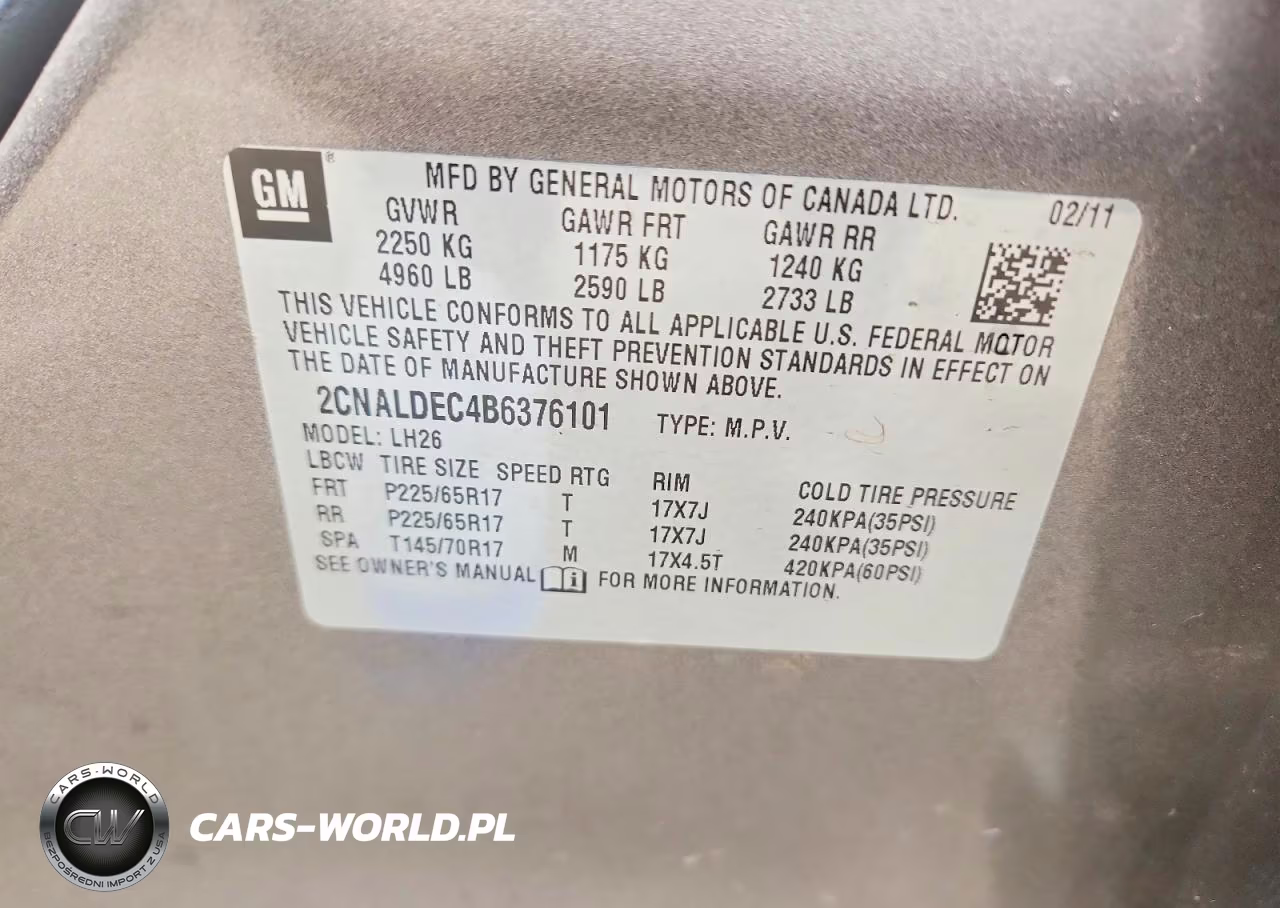 2011 Chev Equinox Lt1 Fwd VIN:2CNALDEC4B6376101 - 13