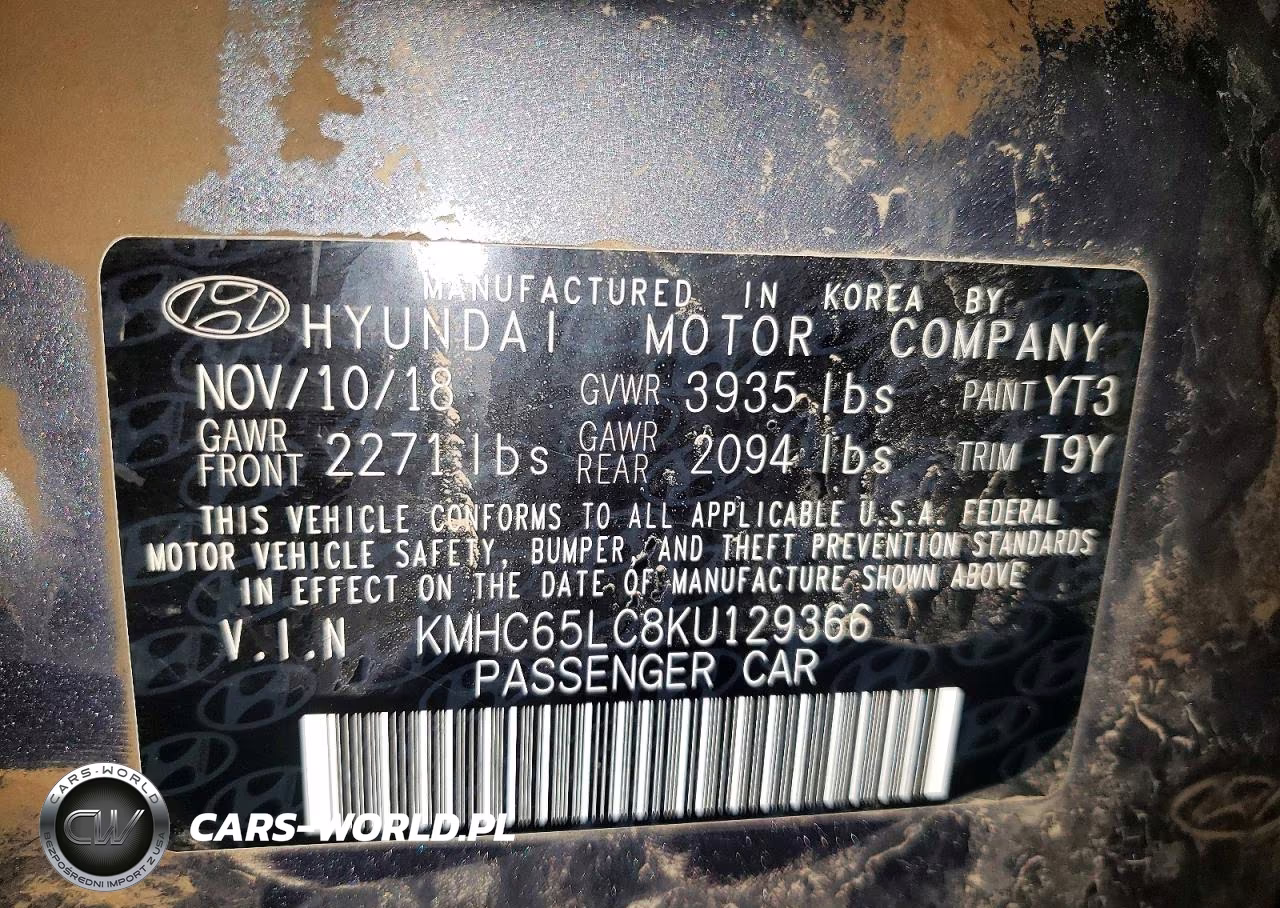 2019 Hyundai Ioniq Blue VIN:KMHC65LC8KU129366 - 13