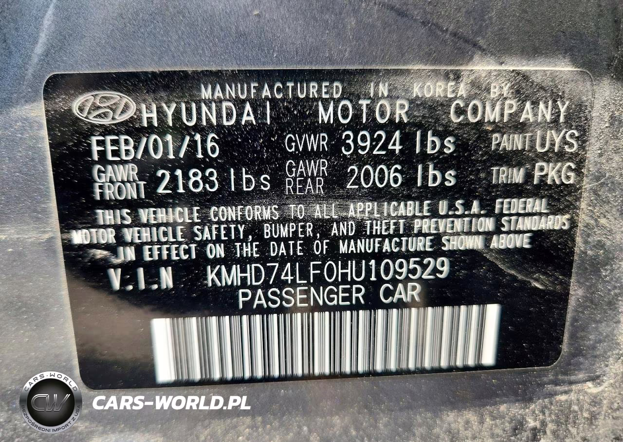 2017 Hyundai Elantra Se VIN:KMHD74LF0HU109529 - 12