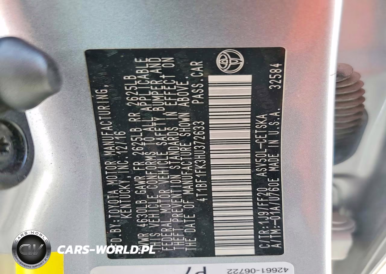 2017 Toyota Camry Se VIN:4T1BF1FK3HU372633 - 13