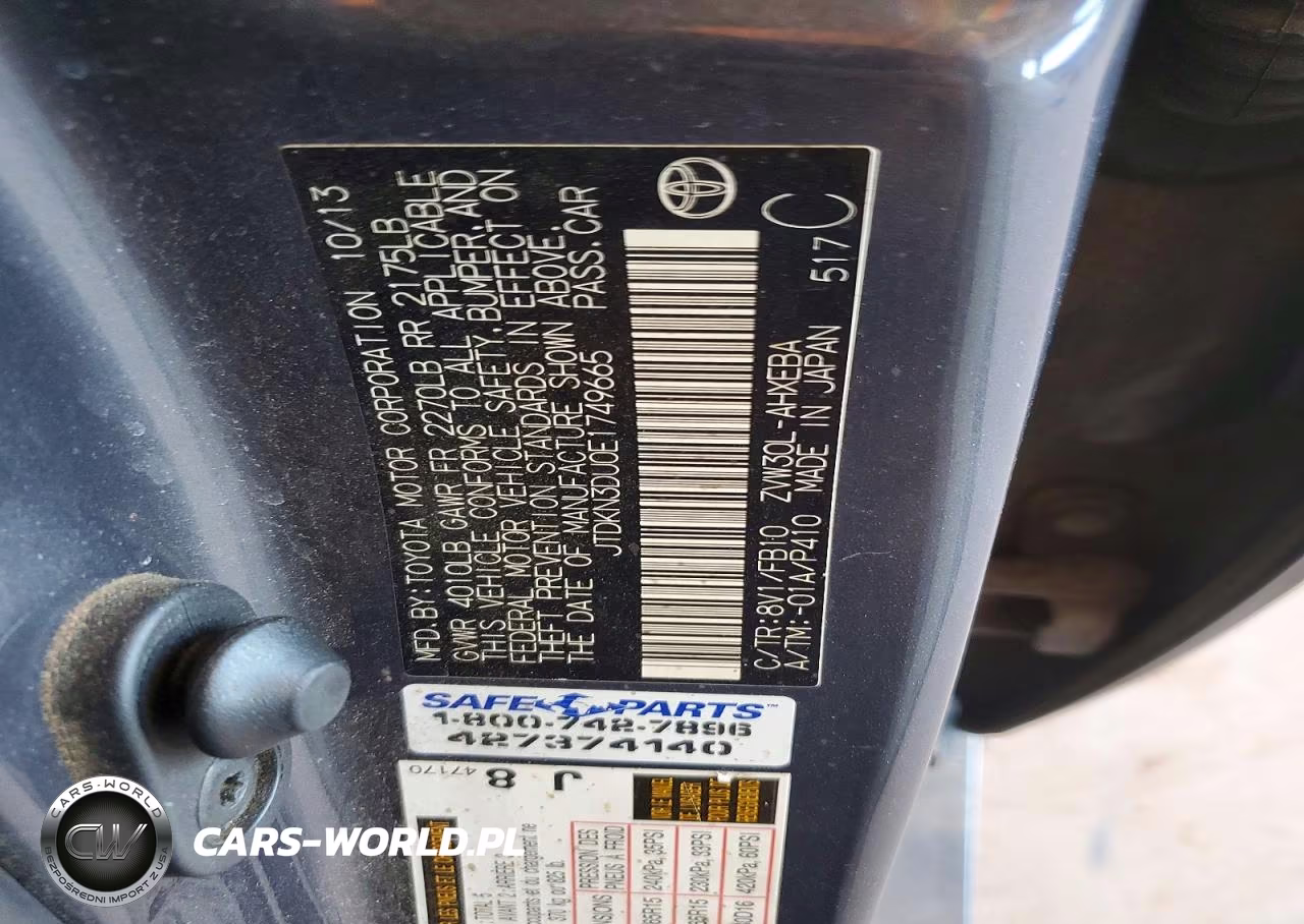 2014 Toyota Prius Two VIN:JTDKN3DU0E1749665 - 12