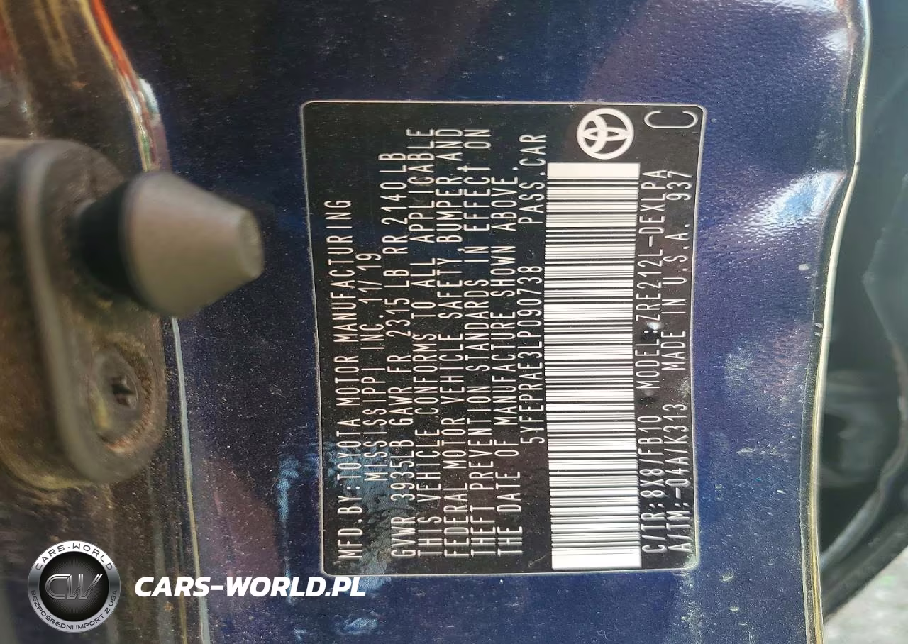 2020 Toyota Corolla Le VIN:5YFEPRAE3LP090738 - 12