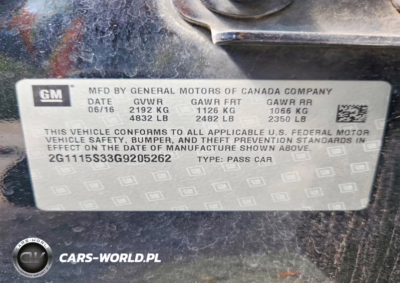 2016 Chevrolet Impala Lt VIN:2G1115S33G9205262 - 13