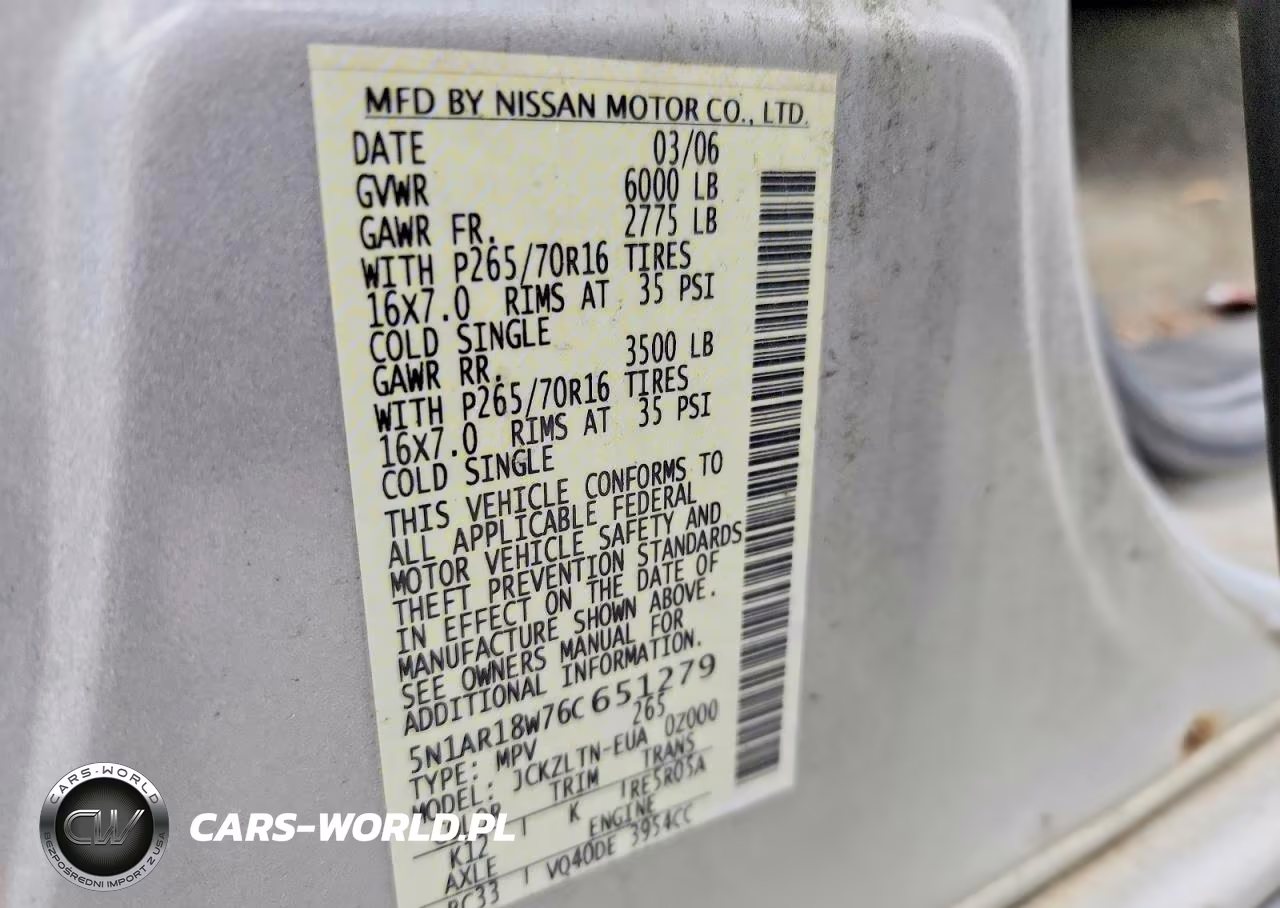 2006 Nissan Pathfinder S VIN:5N1AR18W76C651279 - 13
