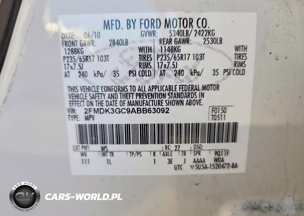 2010 Ford Edge Se VIN:2FMDK3GC9ABB63092 - 13