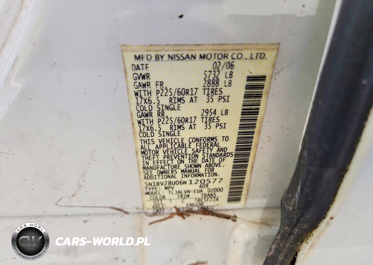 2006 Nissan Quest 3.5 VIN:5N1BV28U06N120577 - 14