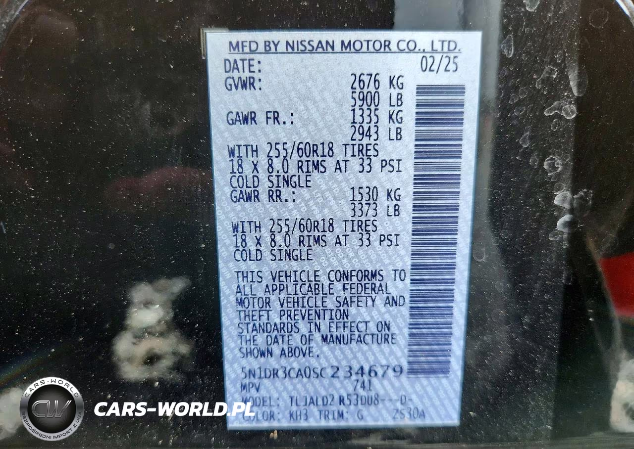 2025 Nissan Pathfinder Sl VIN:5N1DR3CA0SC234679 - 13