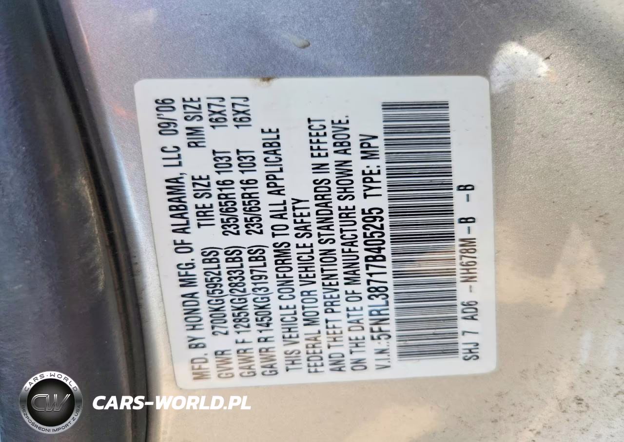 2007 Honda Odyssey Exl VIN:5FNRL38717B405295 - 13
