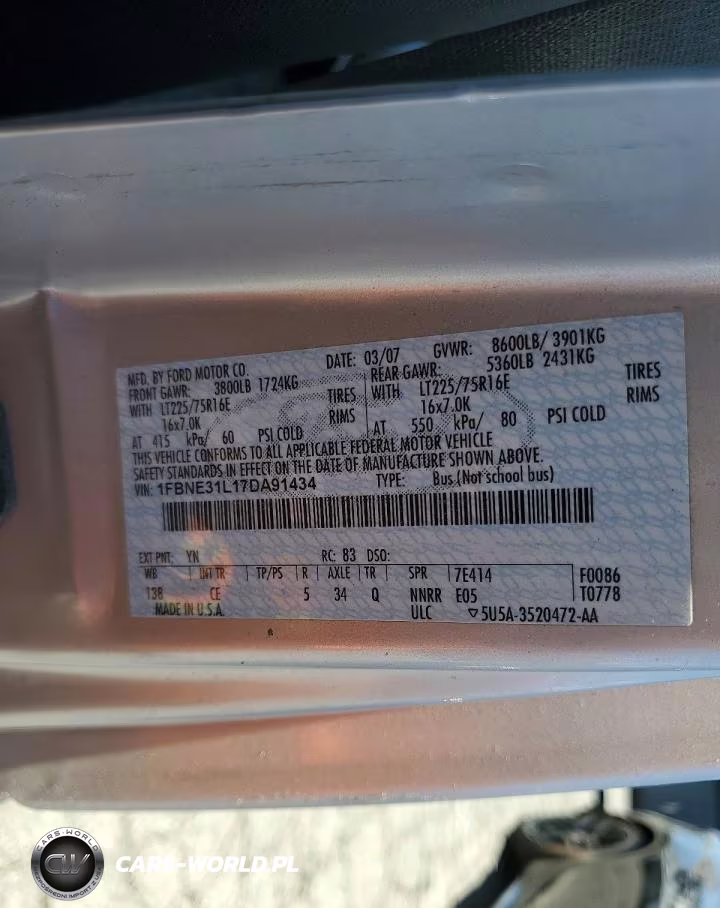 2007 Ford Econoline VIN:1FBNE31L17DA91434 - 14