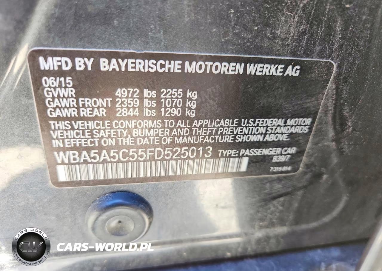 2015 BMW 528I VIN:WBA5A5C55FD525013 - 12