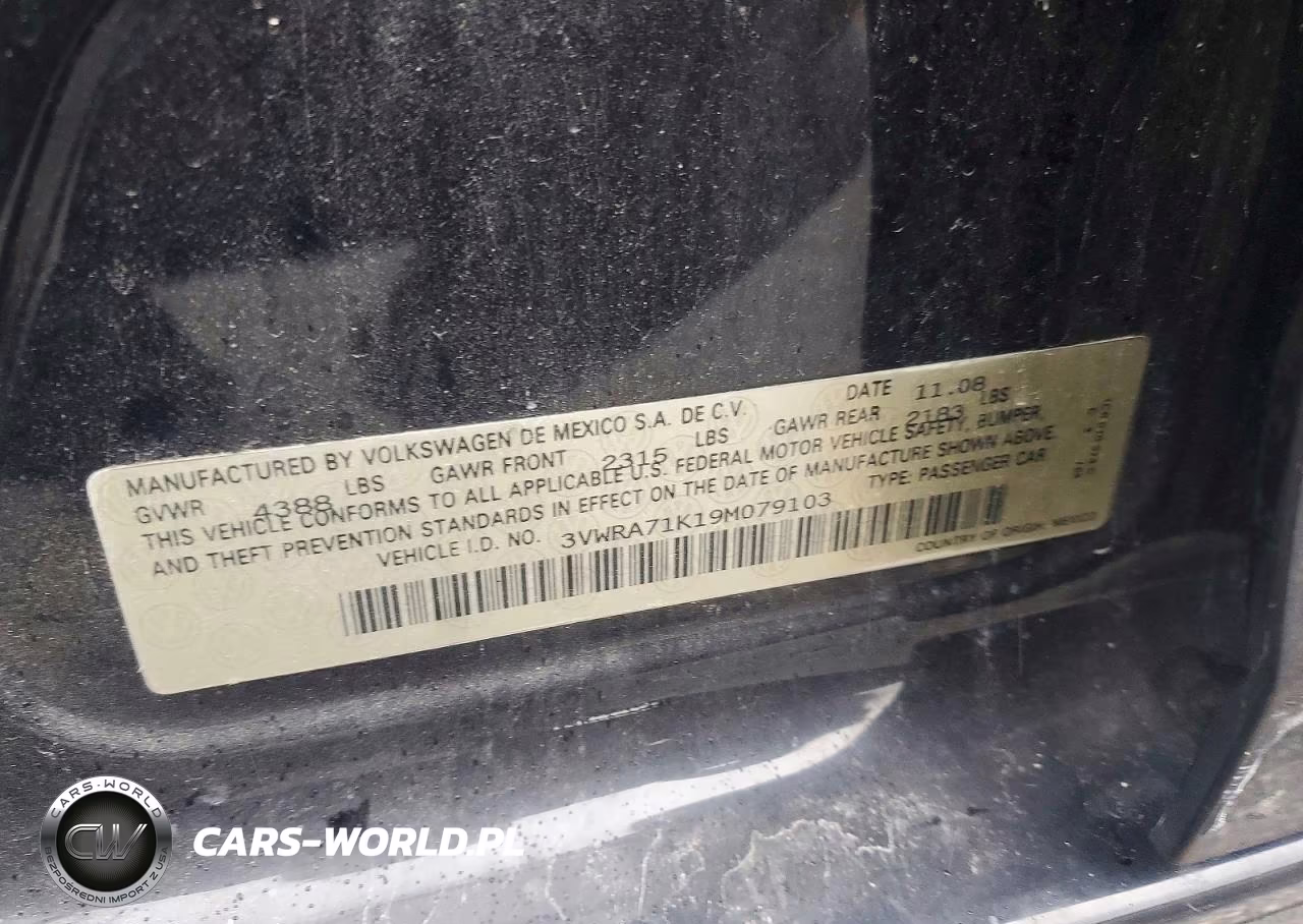2009 Volkswagen Jetta Wolfsburg VIN:3VWRA71K19M079103 - 12