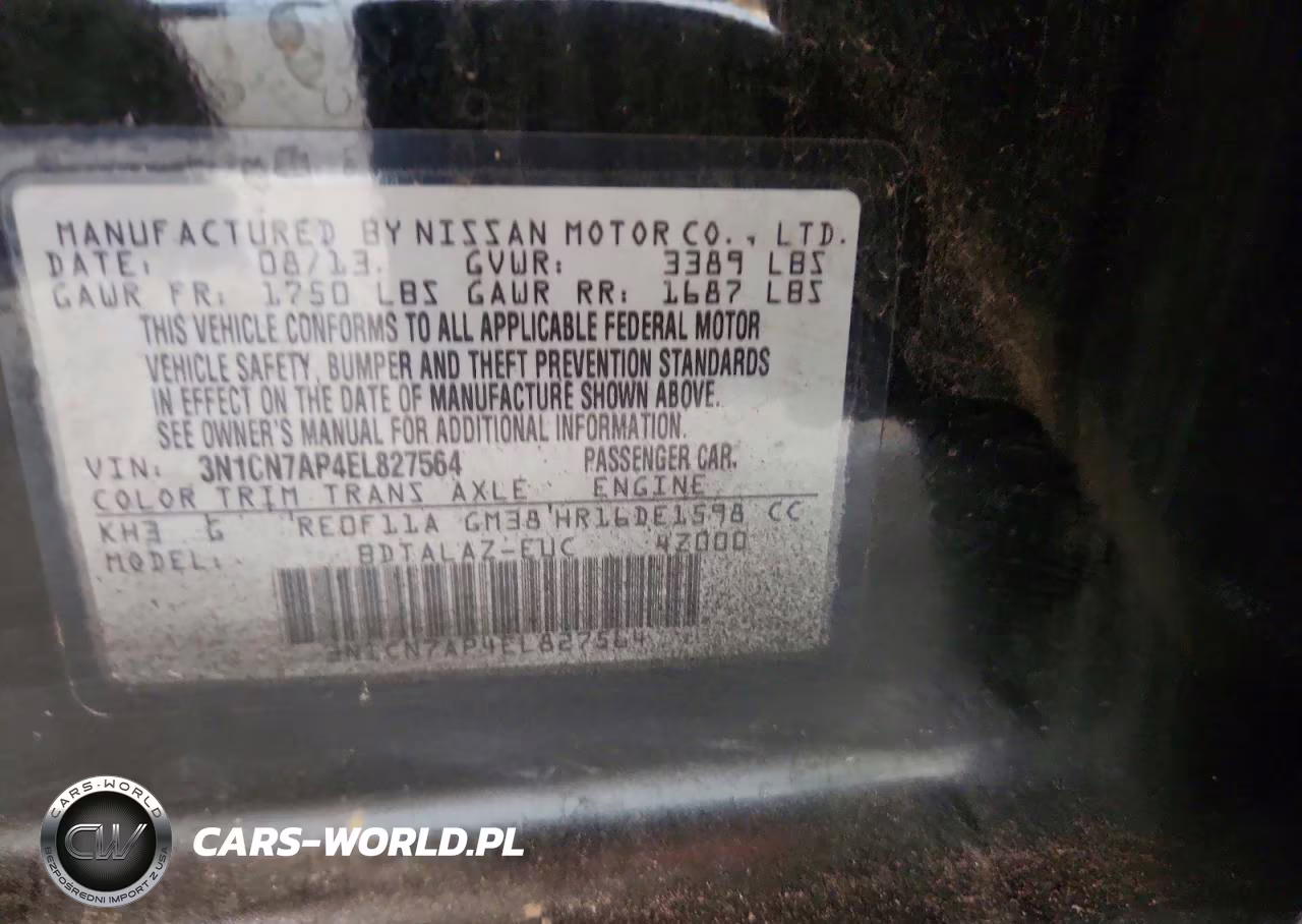 2014 Nissan Versa 1.6 S VIN:3N1CN7AP4EL827564 - 12
