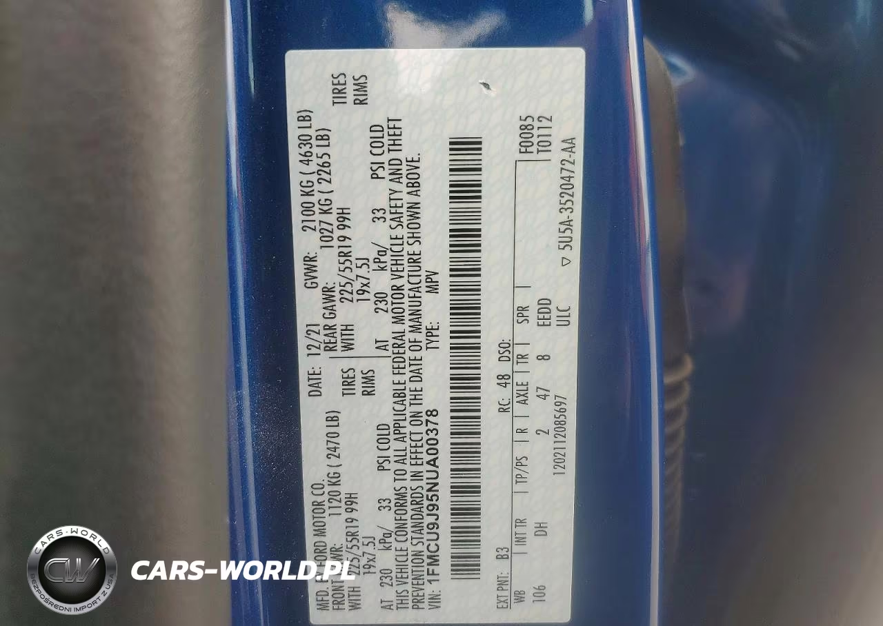 2022 Ford Escape Titanium VIN:1FMCU9J95NUA00378 - 14