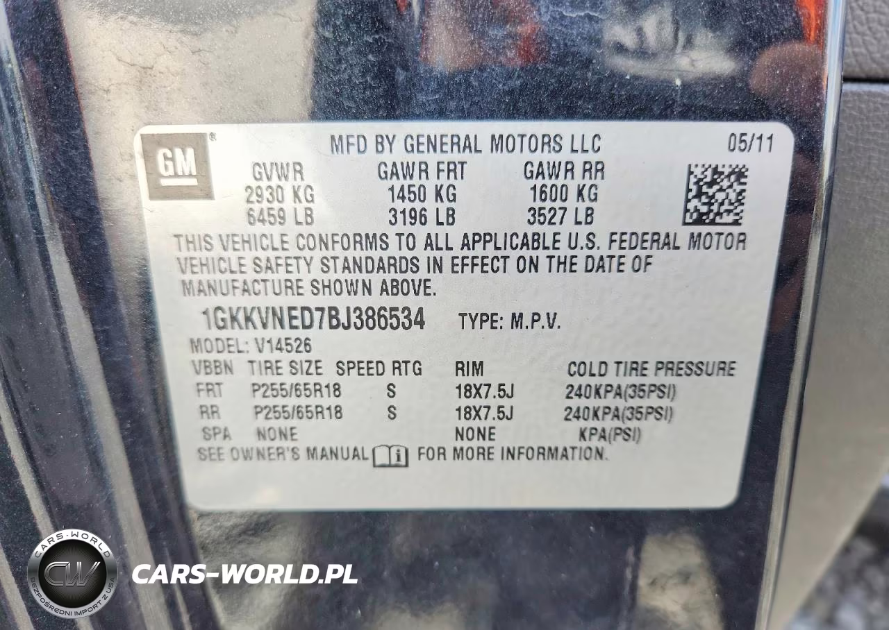 2011 GMC Acadia Sle VIN:1GKKVNED7BJ386534 - 13