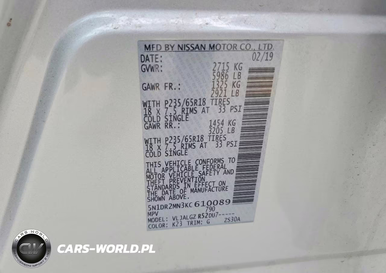 2019 Nissan Pathfinder Sl VIN:5N1DR2MN3KC610089 - 13