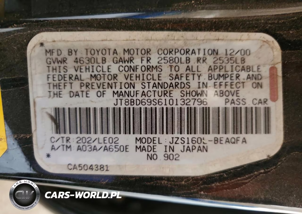 2001 Lexus Gs 300 VIN:JT8BD69S610132796 - 12