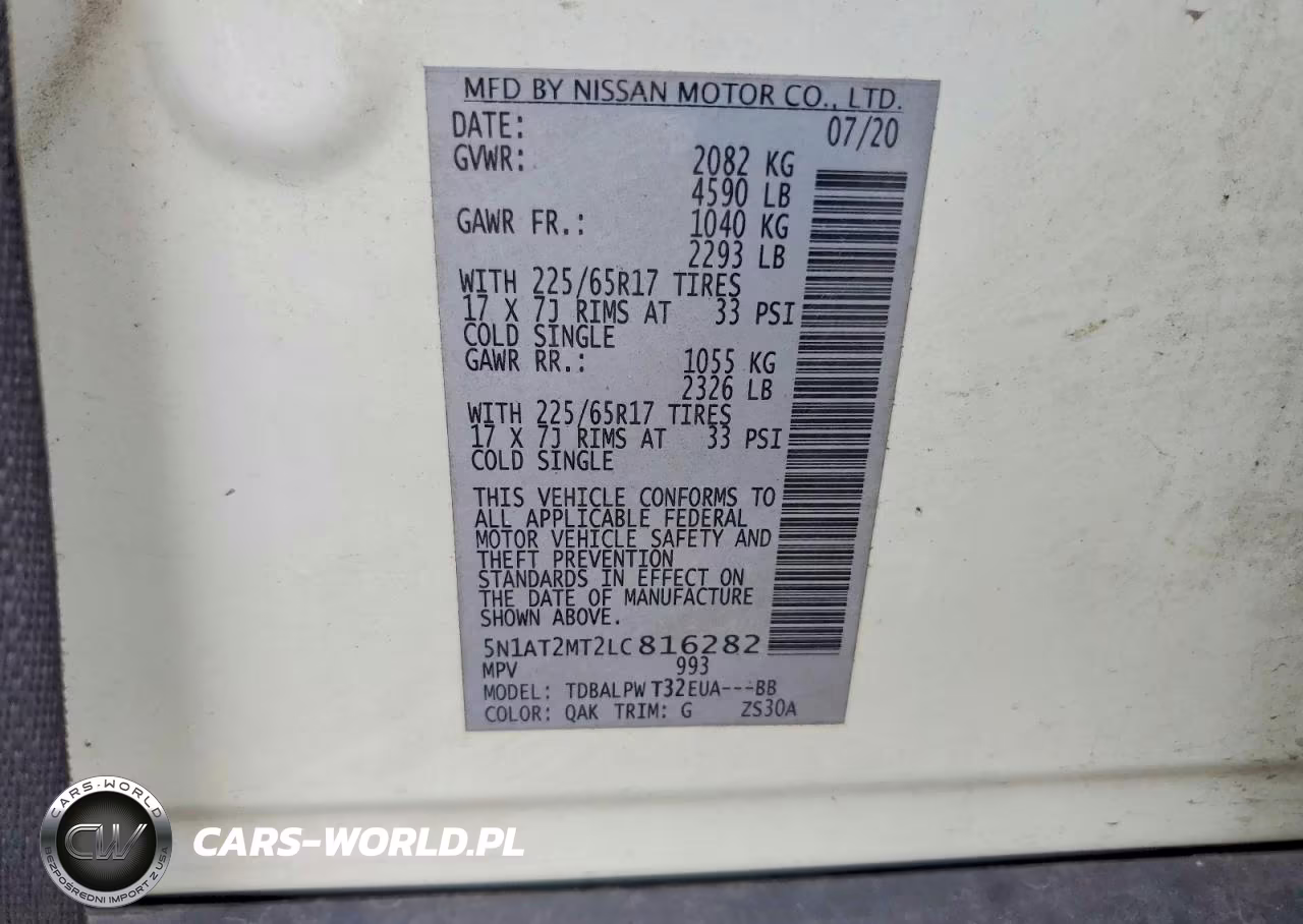 2020 Nissan Rogue S VIN:5N1AT2MT2LC816282 - 14