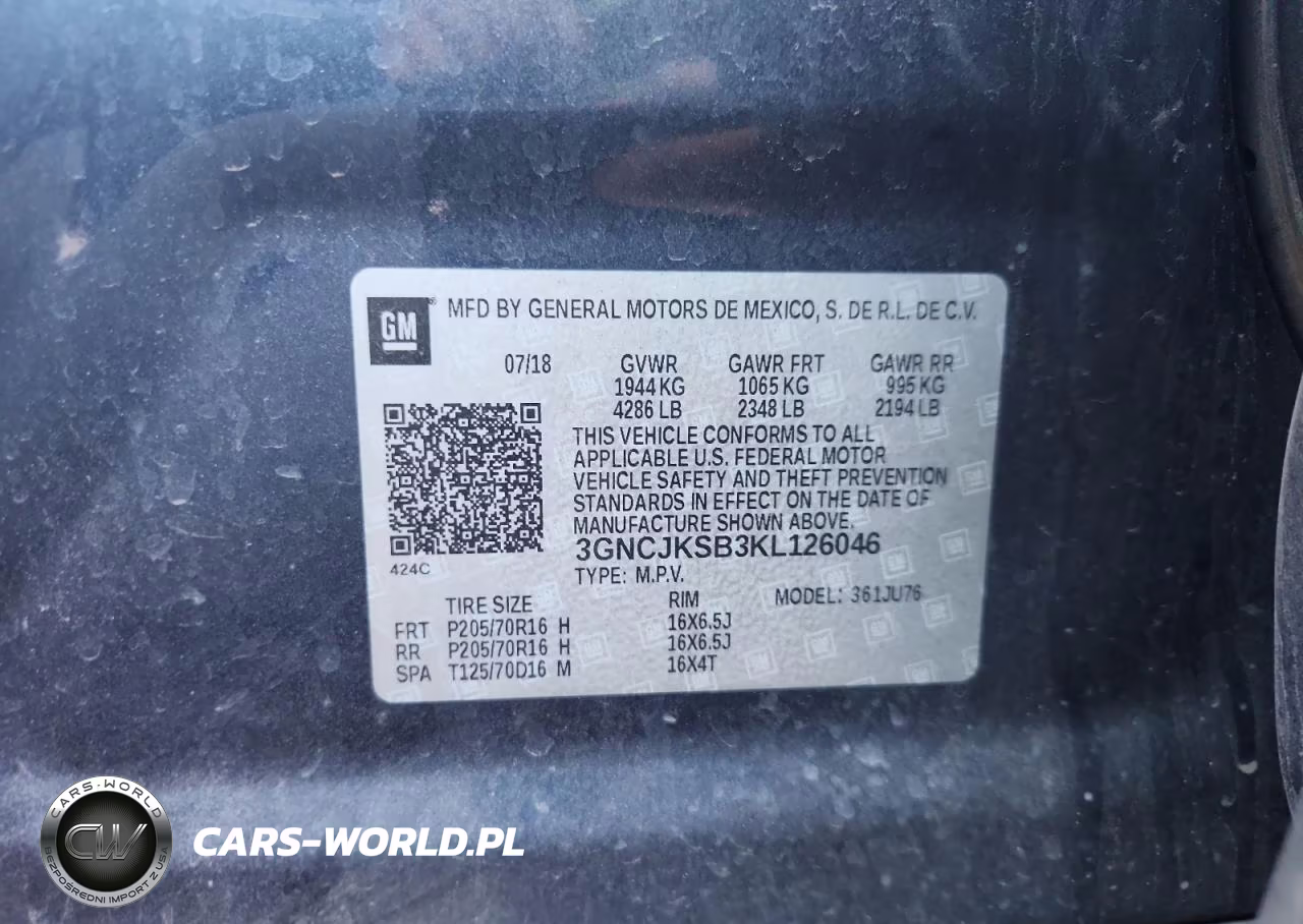 2019 Chevrolet Trax Ls VIN:3GNCJKSB3KL126046 - 12