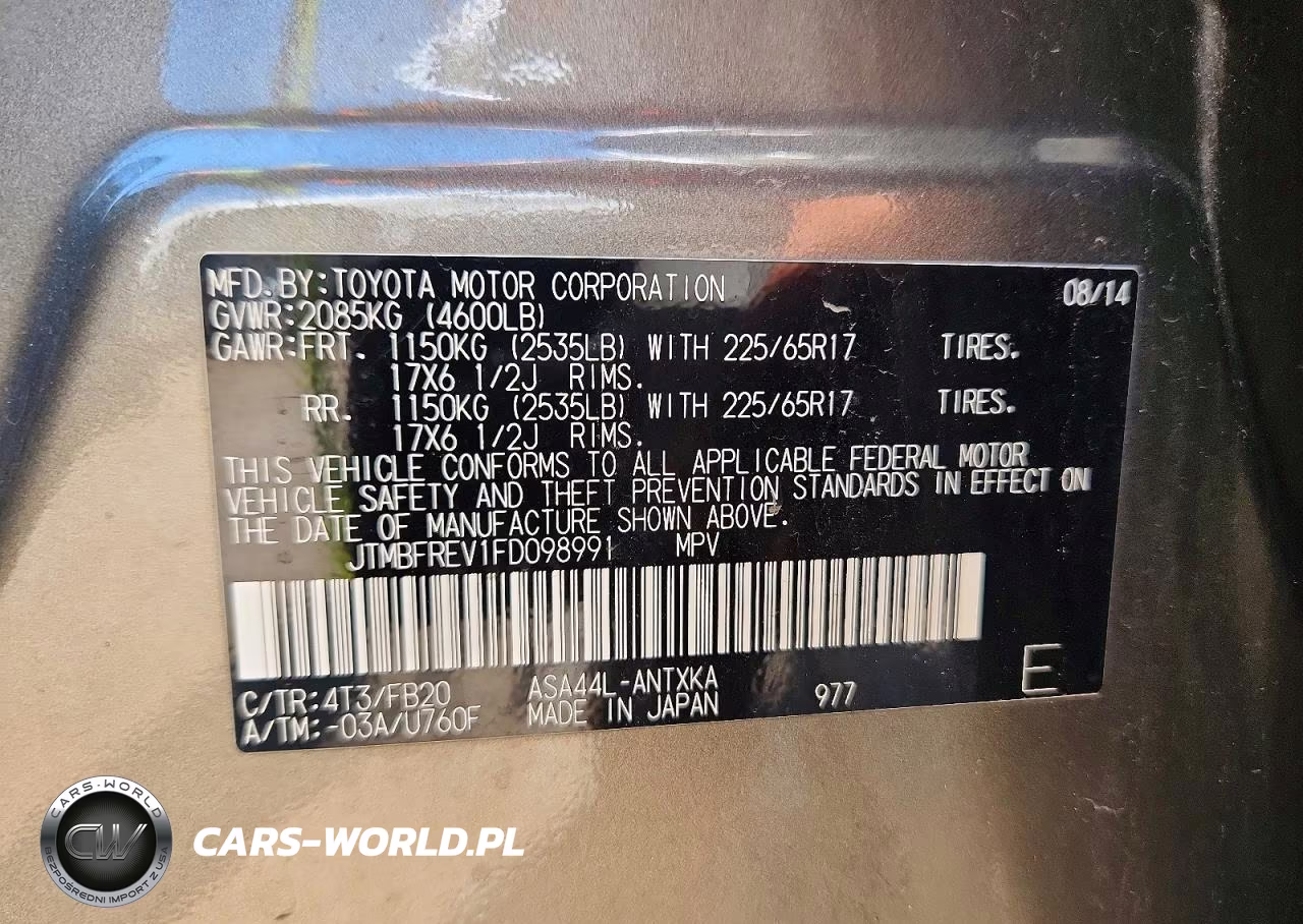 2015 Toyota Rav4 Le VIN:JTMBFREV1FD098991 - 12