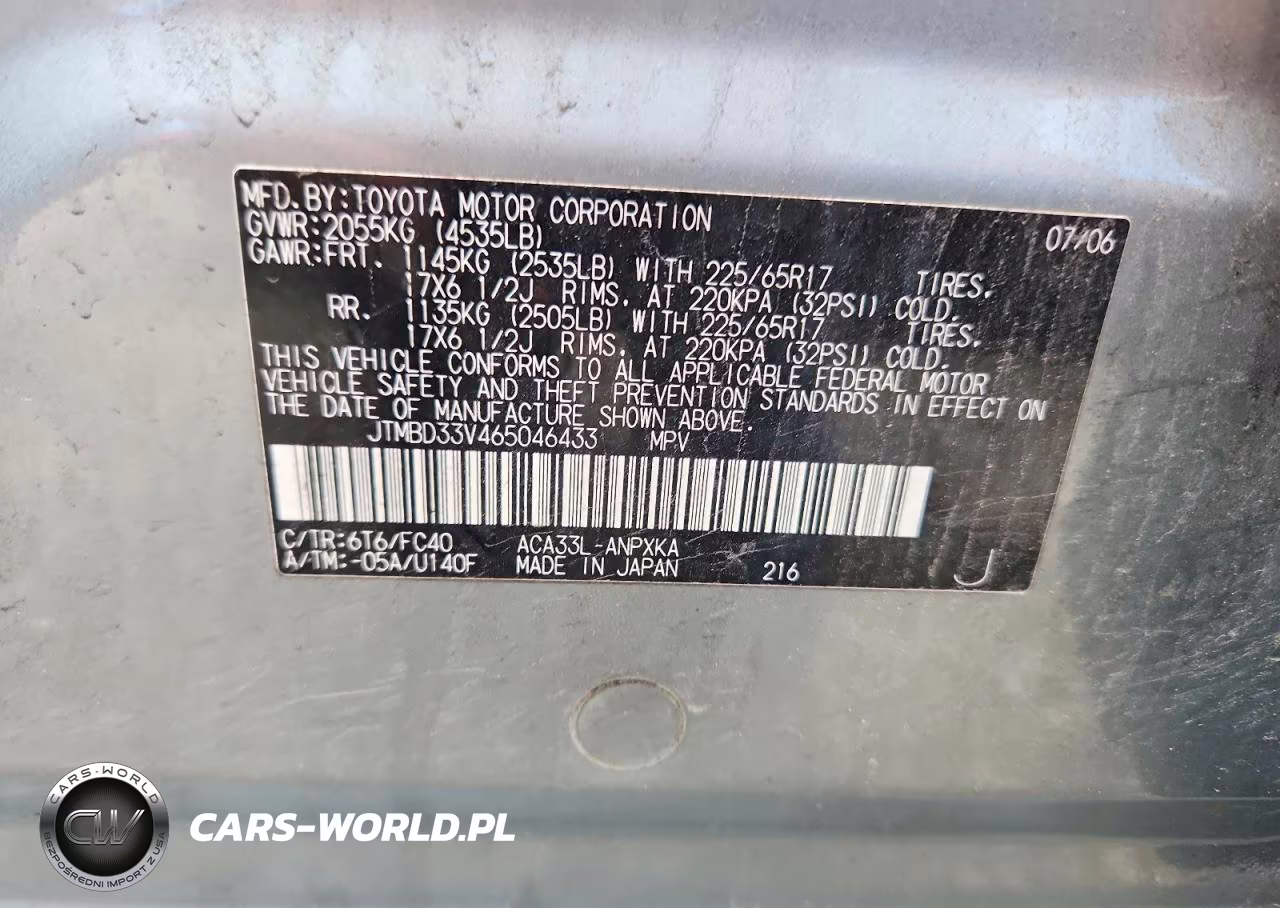 2006 Toyota Rav4 Base VIN:JTMBD33V465046433 - 13