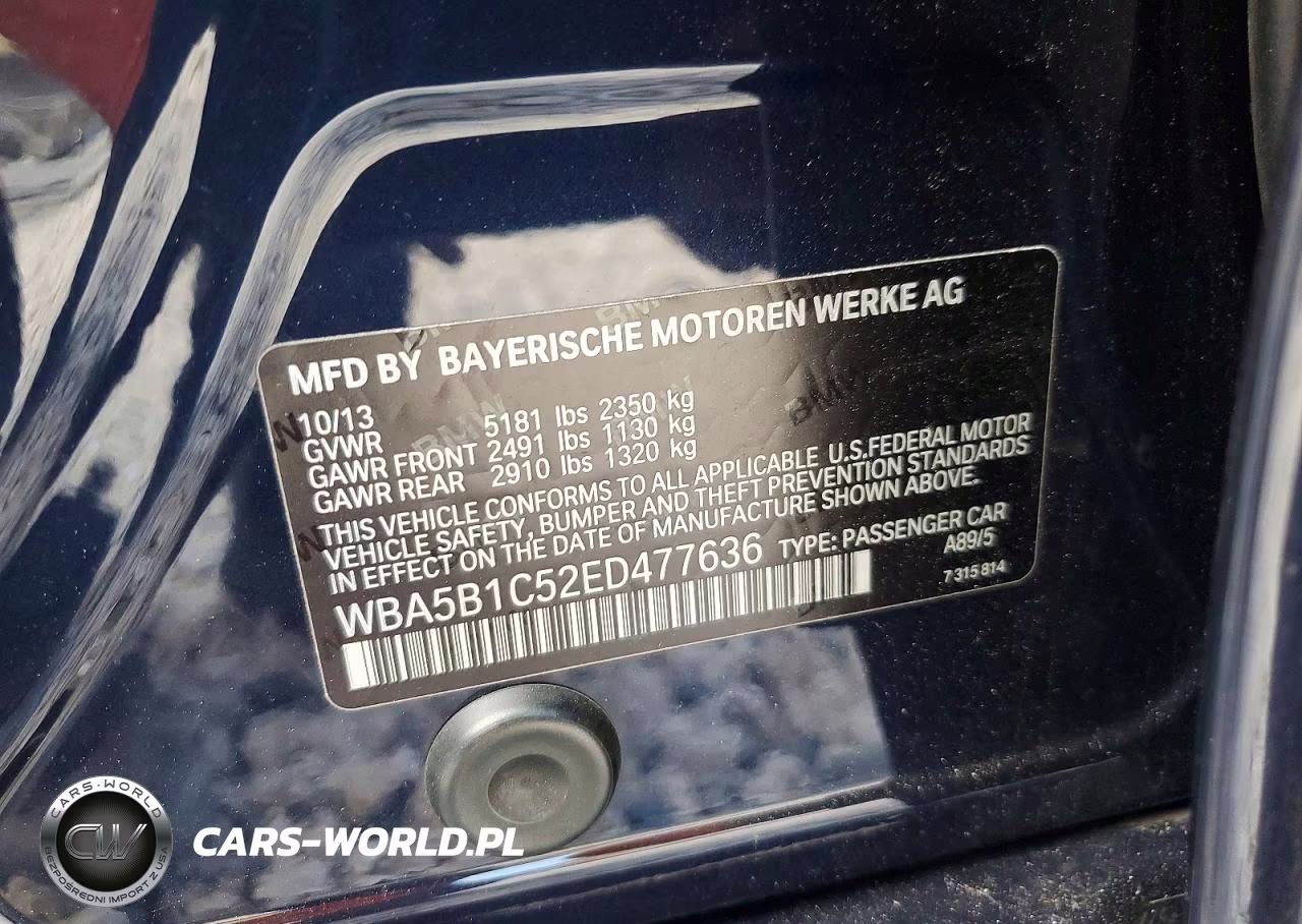 2014 BMW 535I VIN:WBA5B1C52ED477636 - 12