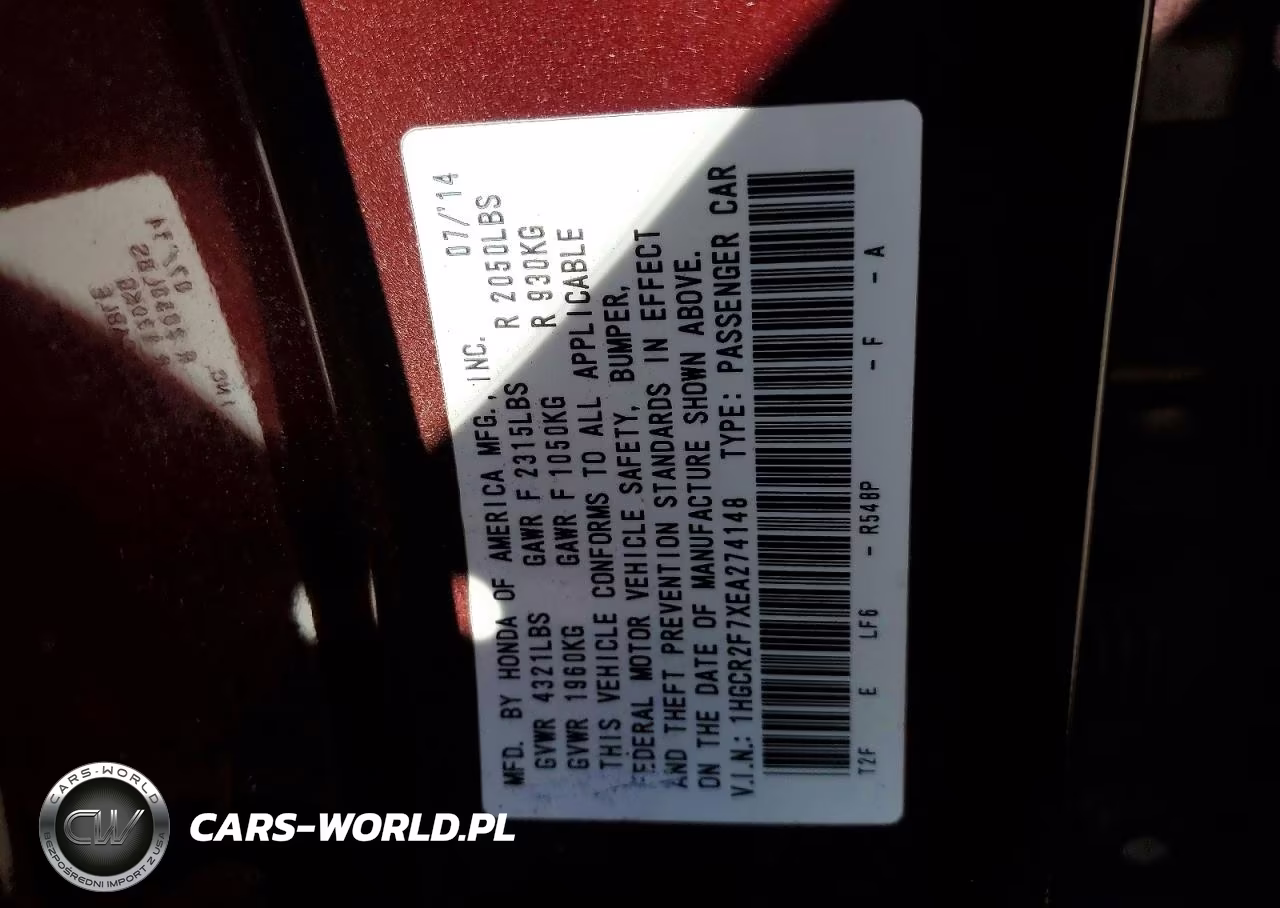 2014 Honda Accord Ex VIN:1HGCR2F7XEA274148 - 13