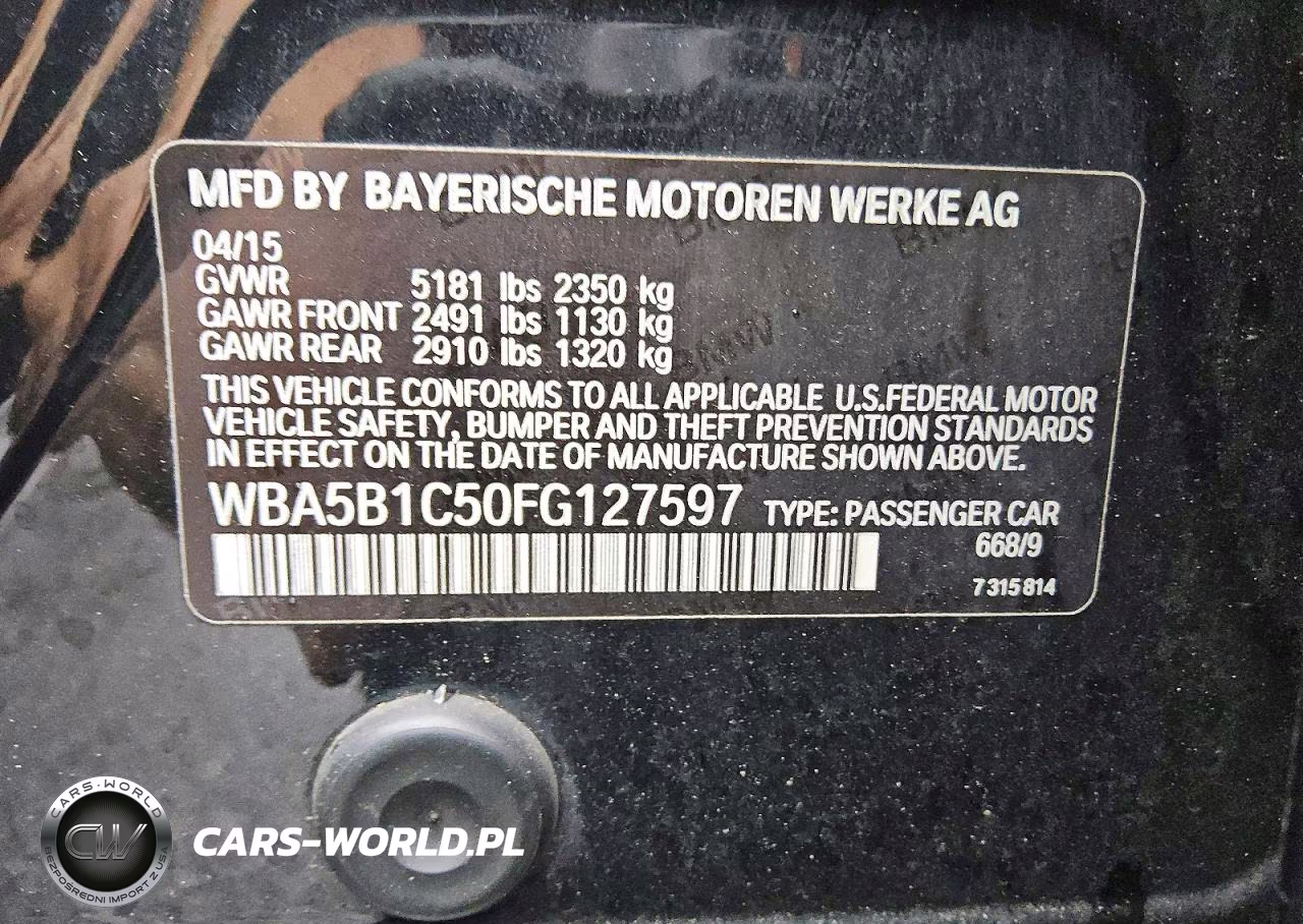 2015 BMW 535 I VIN:WBA5B1C50FG127597 - 12