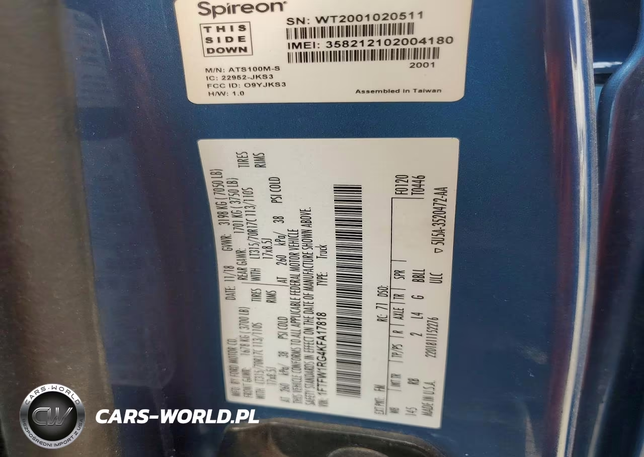 2019 Ford F150 Raptor VIN:1FTFW1RG4KFA17818 - 12