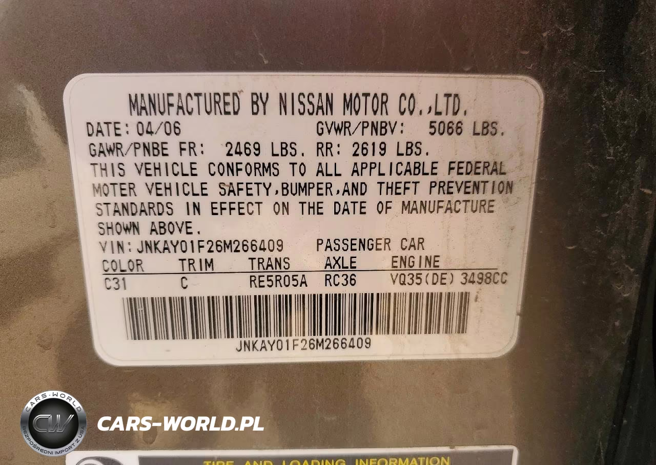 2006 Infiniti M35 Base VIN:JNKAY01F26M266409 - 12