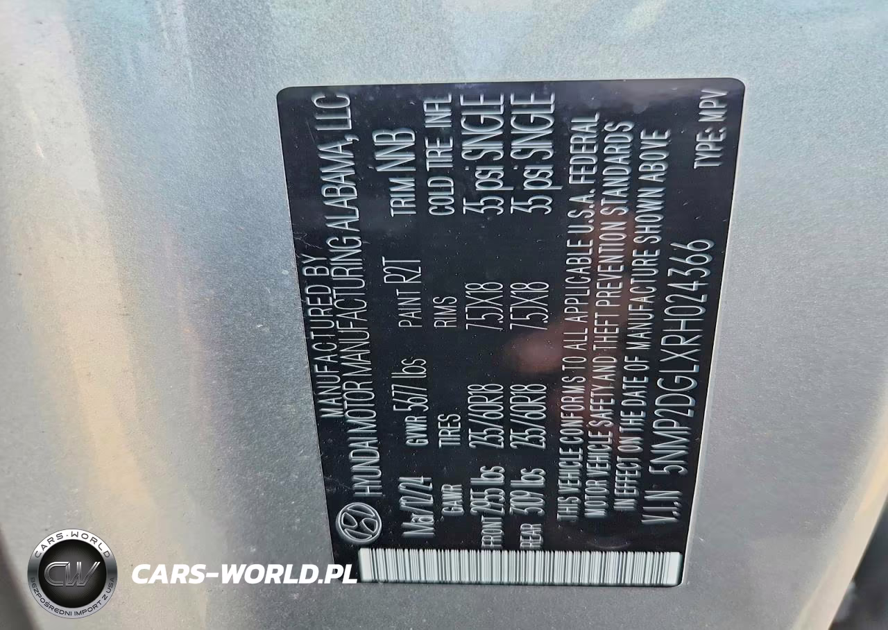 2024 Hyundai Santa Fe Sel VIN:5NMP2DGLXRH024366 - 12
