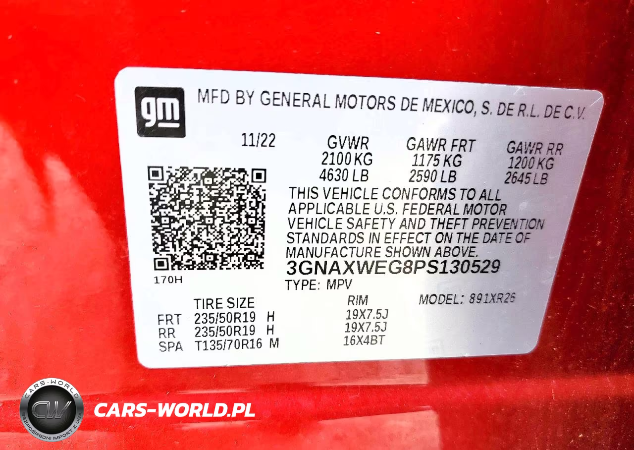 2023 Chevrolet Equinox Rs VIN:3GNAXWEG8PS130529 - 13