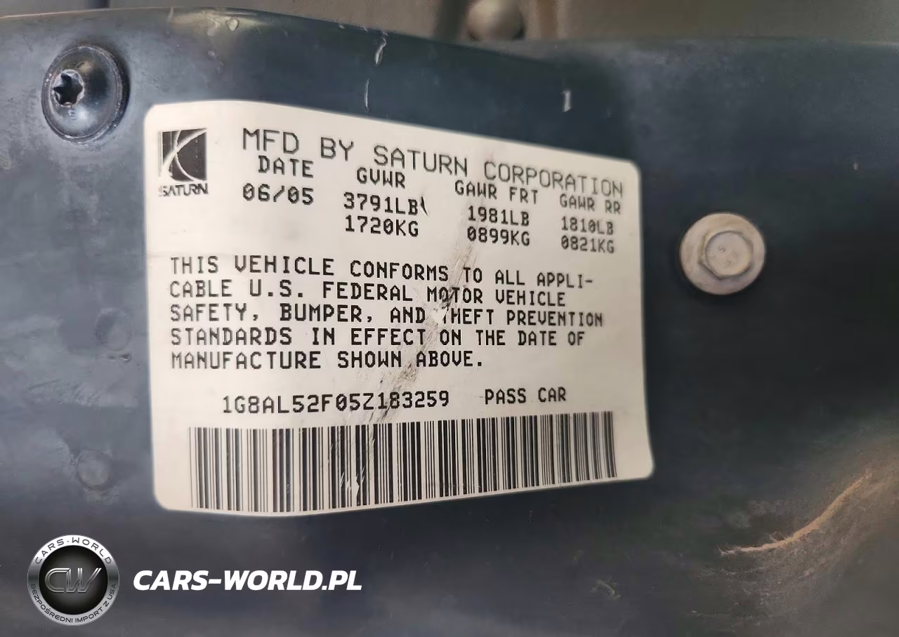 2005 Saturn Ion Level 3 VIN:1G8AL52F05Z183259 - 12