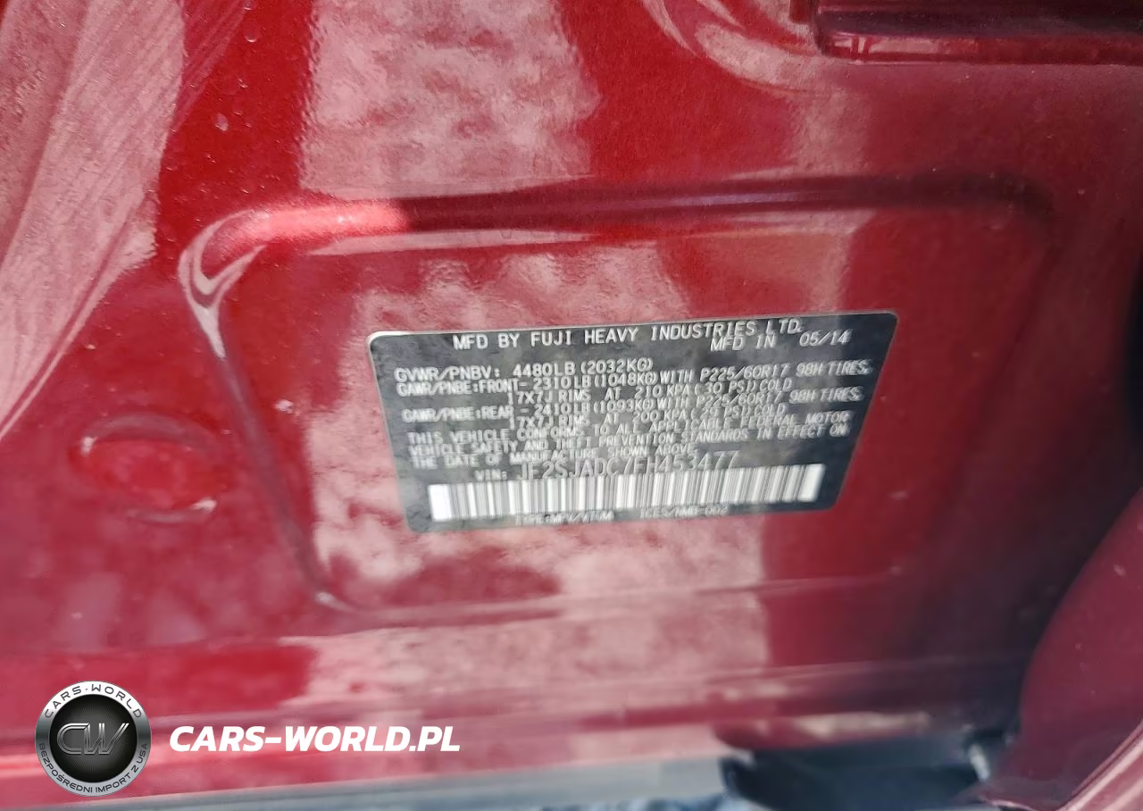 2015 Subaru Forester 2.5I Premium VIN:JF2SJADC7FH453477 - 13