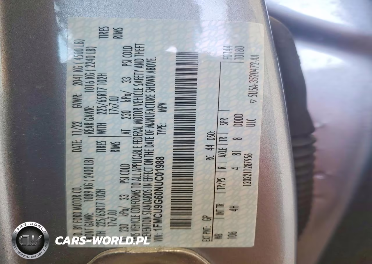 2022 Ford Escape Se VIN:1FMCU9G60NUC01988 - 13