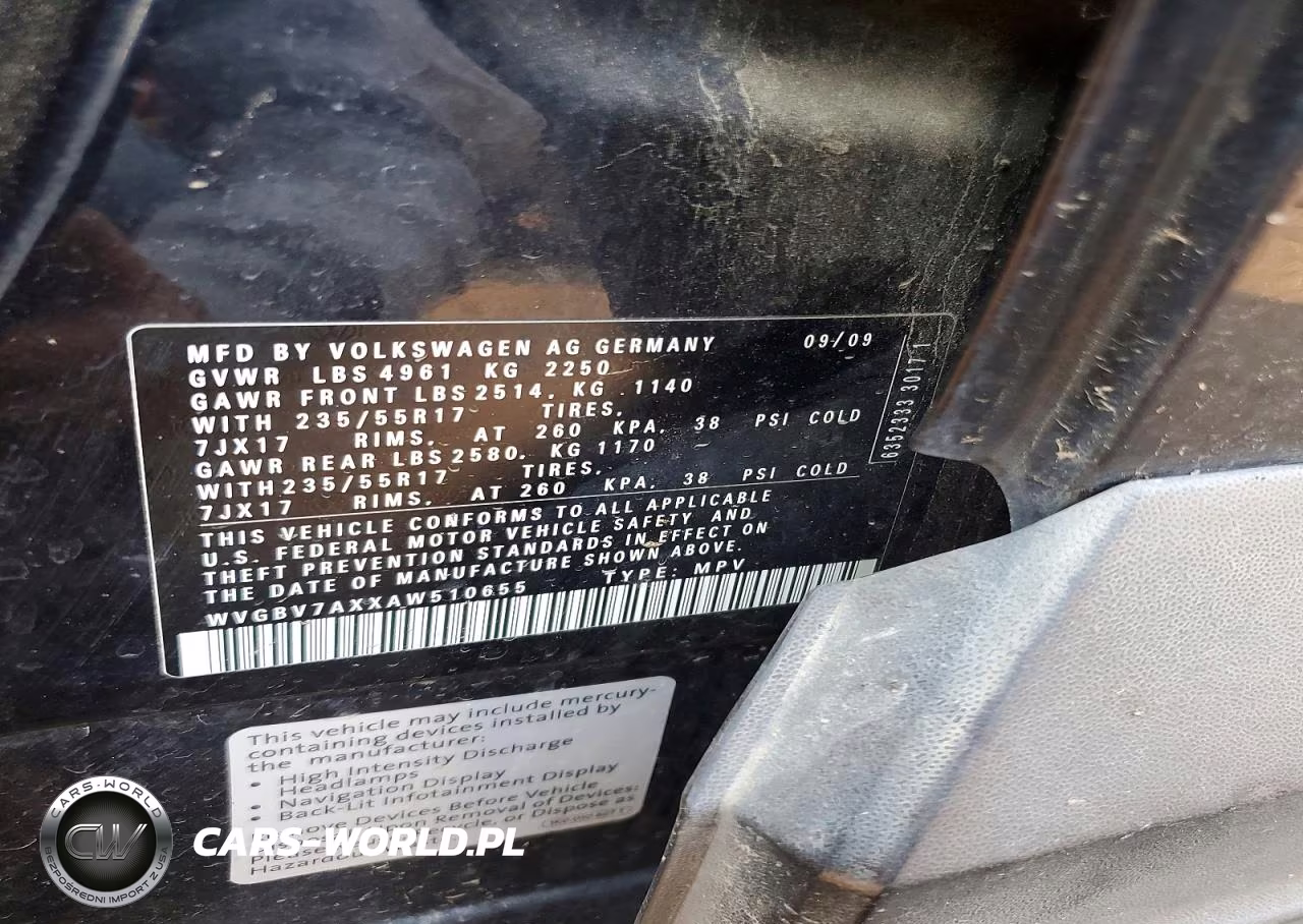 2010 Volkswagen Tiguan Se VIN:WVGBV7AXXAW510655 - 12