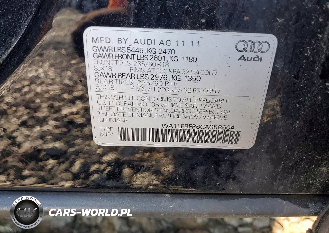 2012 Audi Q5 Premium Plus VIN:WA1LFBFP6CA058604 - 13