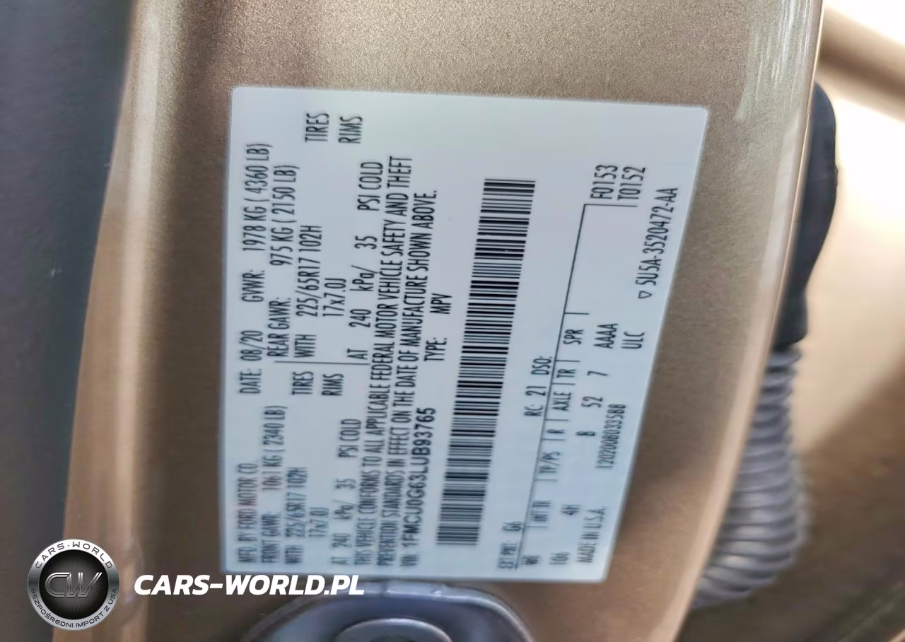 2020 Ford Escape Se VIN:1FMCU0G63LUB93765 - 13