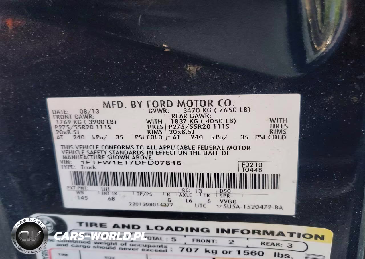 2013 Ford F150 Supercrew VIN:1FTFW1ET7DFD07816 - 12