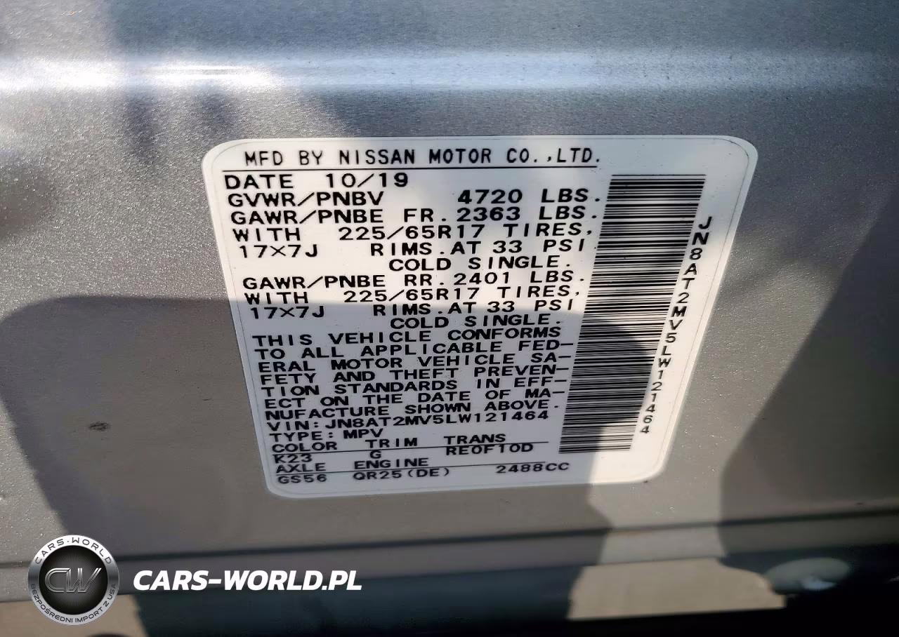 2020 Nissan Rogue Sv VIN:JN8AT2MV5LW121464 - 13