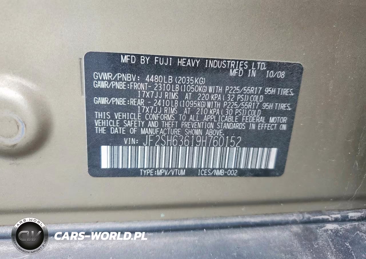 2009 Subaru Forester 2.5X Premium VIN:JF2SH63619H760152 - 13