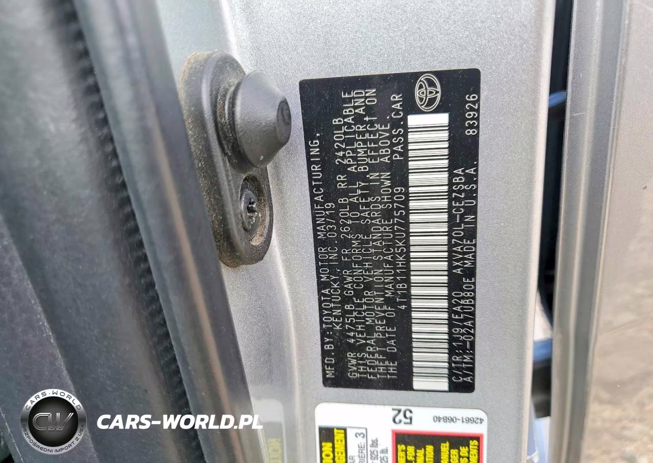 2019 Toyota Camry Se VIN:4T1B11HK5KU775709 - 13